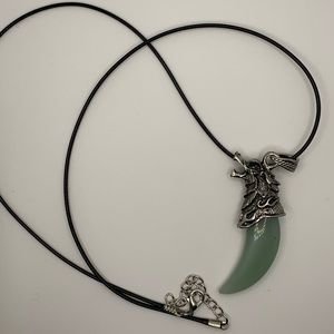 Wolf Tooth Pendant | Mens Crystal Necklace |Aventurine Necklace | Boyfriend Gift